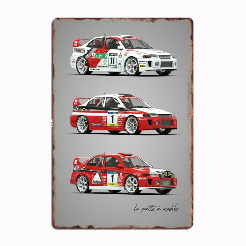Lancia Classic Sports Quattro S1Rally Car Blueprints Metal Plaque Poster Club Home Bedroom Bar Tin Sign Room Decor Wall Decor