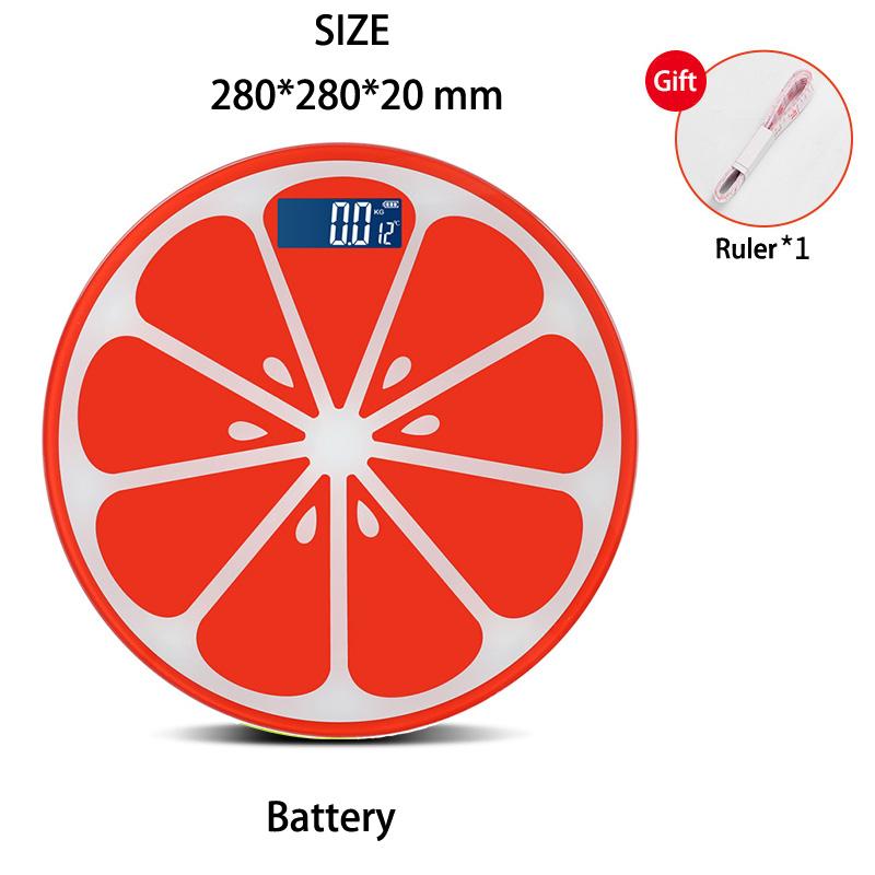 

Весы с фруктовым рисунком для взвешивания тела, электронные бытовые весы, напольные умные цифровые весы, весы для ванной комнаты Battery