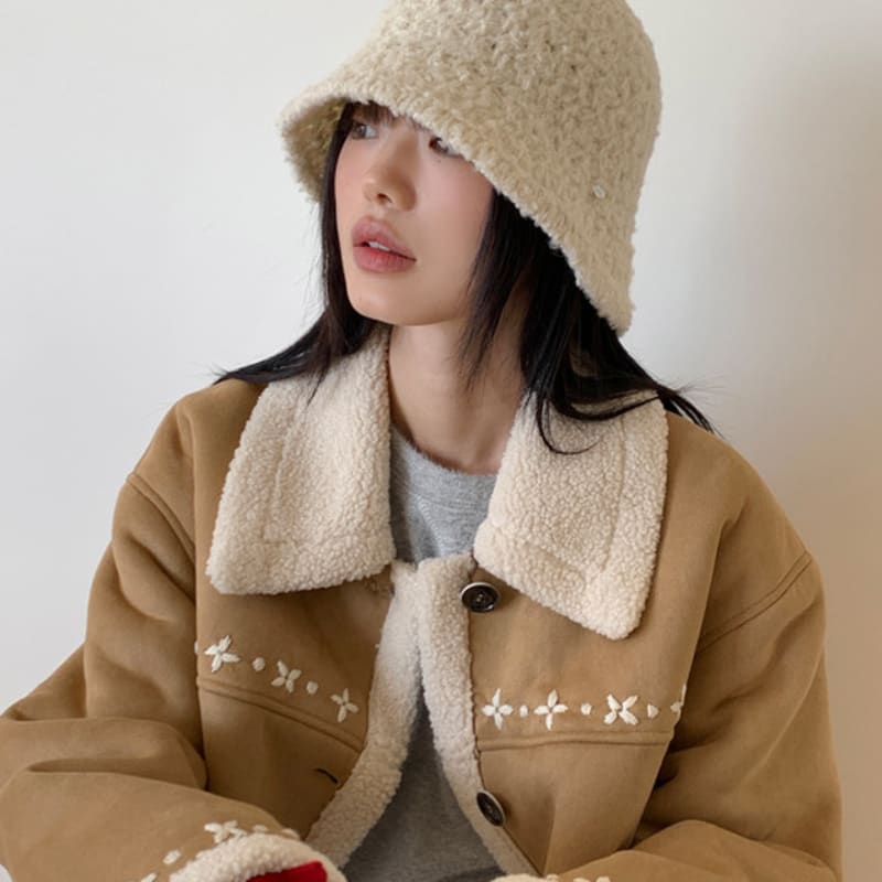 HIGH CHEEKS Wool Blend Knit Bucket Hat_HC249OHT002M