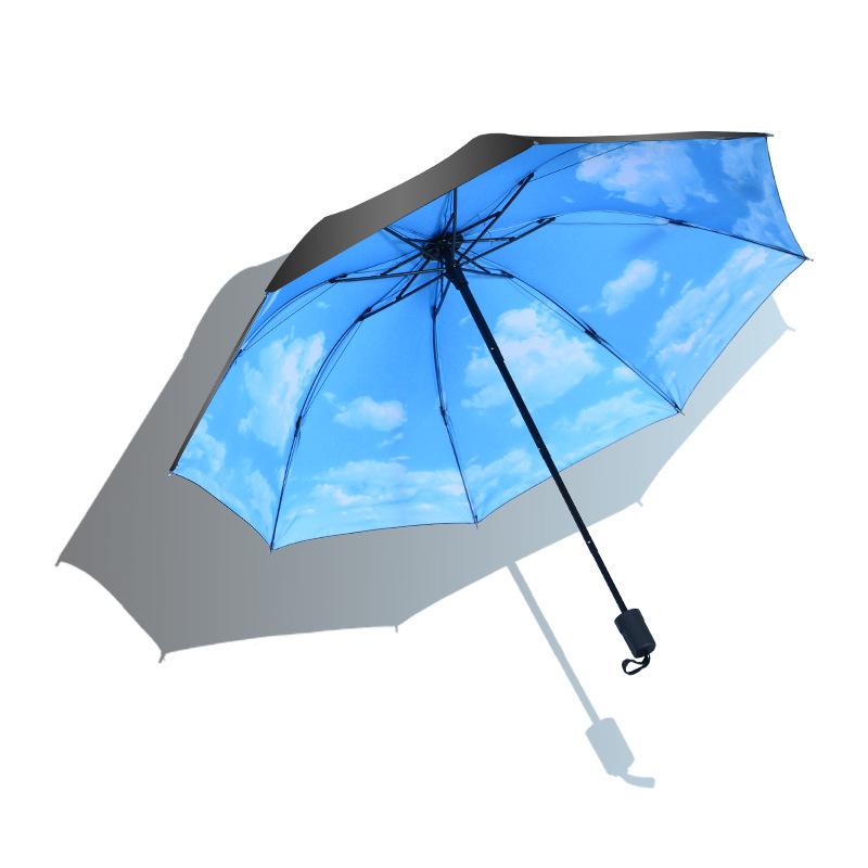 Folding umbrella sunscreen UV protection weather and rain dual-purpose vinyl sun umbrella parasol advertisement