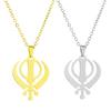 India Sikhism Necklace Religious Symbol Clavicle Chain Cultural Symbol Pendant Neckchain Unisex Religious Metal Jewelry