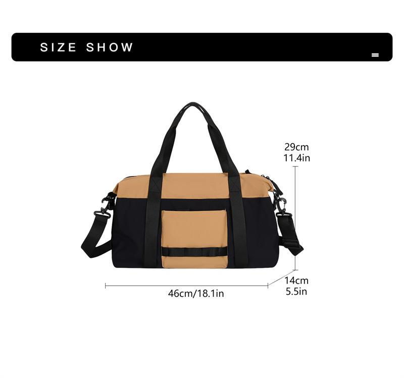 Color Block Fitness Bag Short-Distance Travel Bag Lightweight Storage Sports Bag