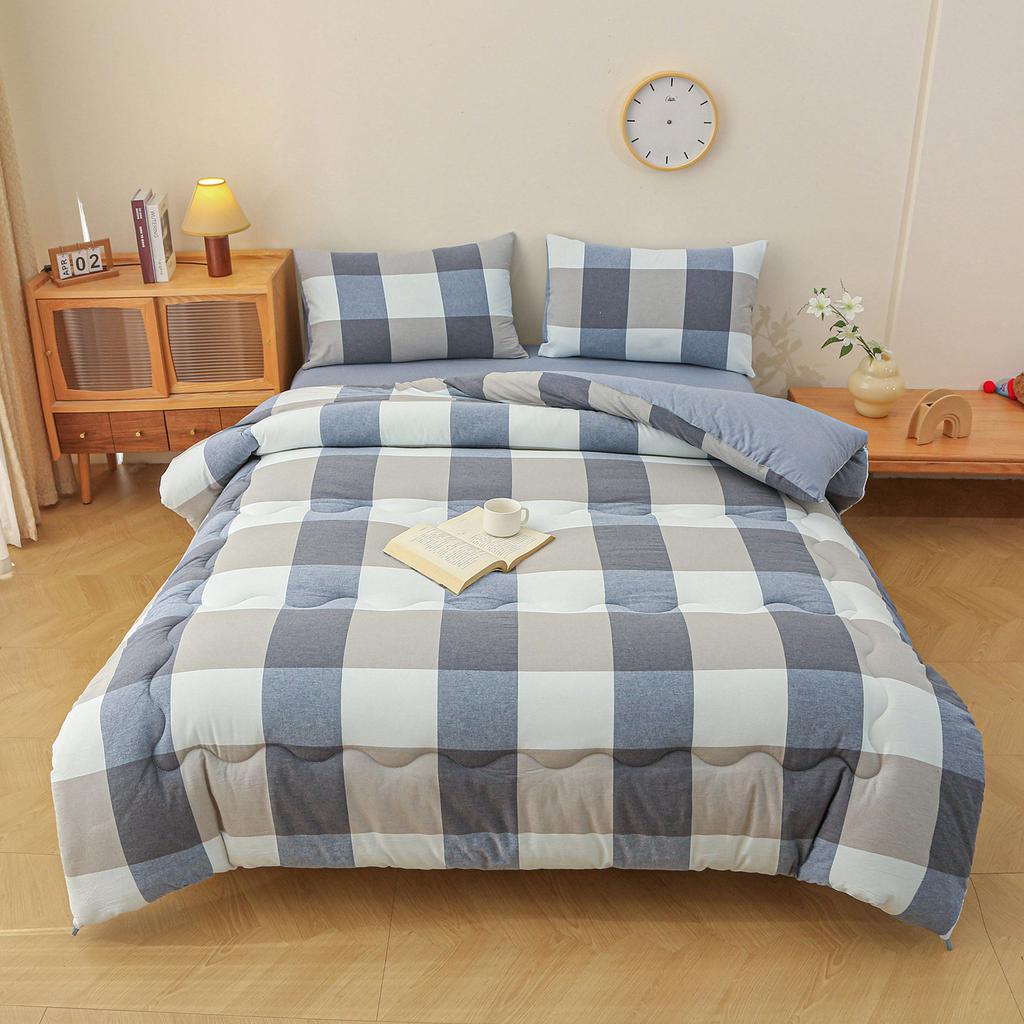 Cheap Thicken Polyester Quilts Beddings Stripes Warm Super Soft Comforter Core Bed Sheets Blankets for Winter