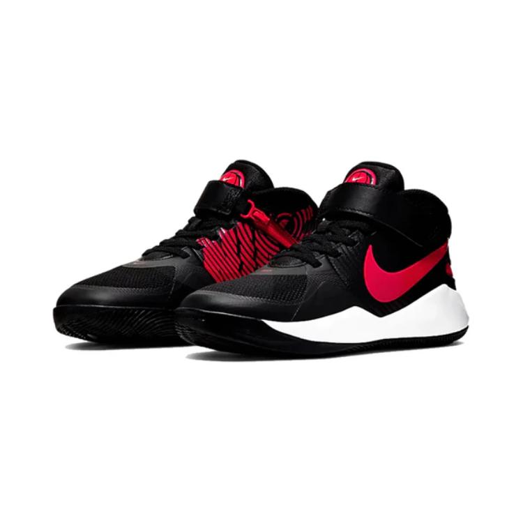 Nike Team Hustle D 9 Flyease Comfortable Versatile Low-Top Kids Basketball Shoes Kids sneaker Black Red BV2951-061