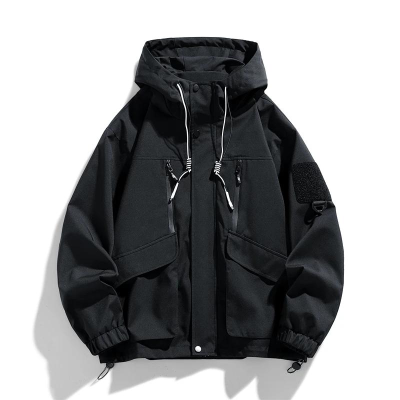 Spring Autumn Windproof Waterproof Jackets Men Hooded Casual Outerwear Fashion Youthful Vitality Couple Sports Coat Loose Jacket