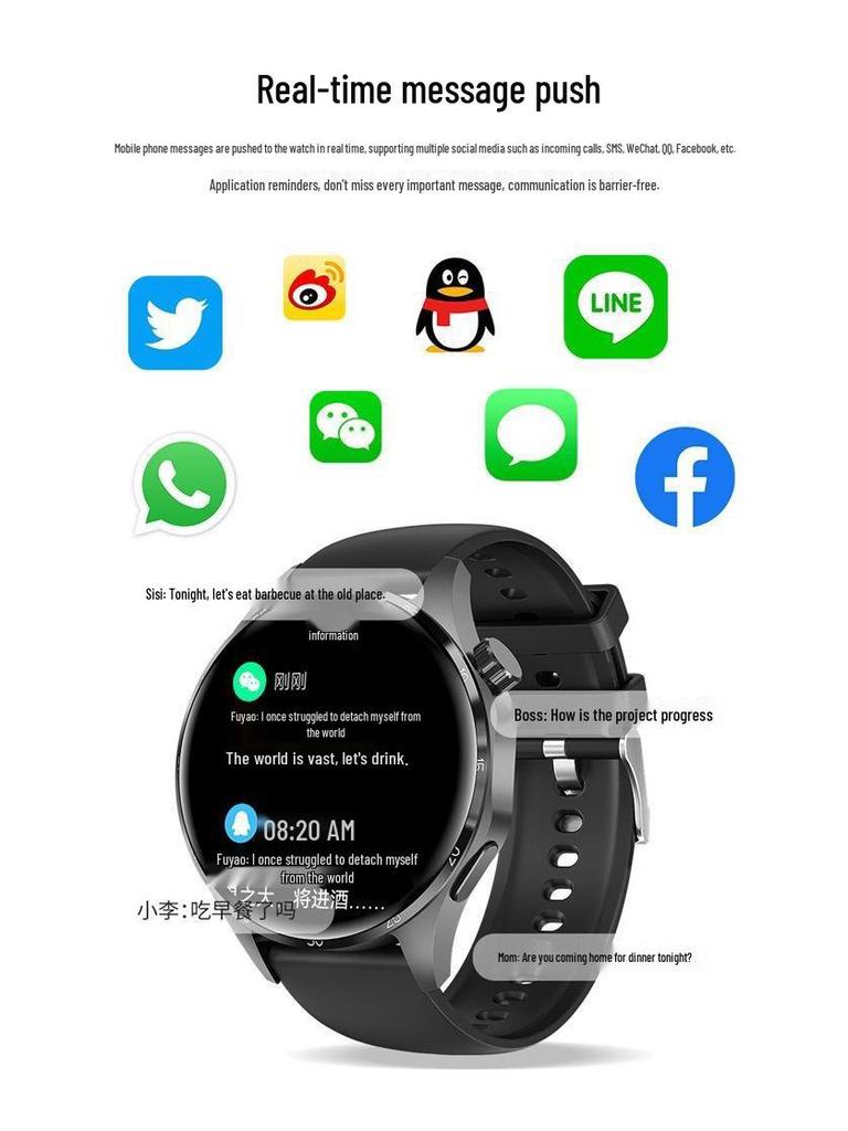 GT4pro+ Men's Waterproof Smartwatch with Large Screen and Long Battery Life