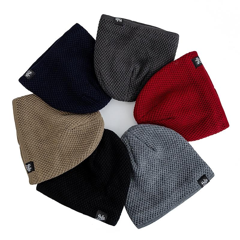 New Style Unisex Winter Hats Plush Fur Lined Beanies Hats For Men Woman Hello Letter Warm Cap Casual Winter Ski Knitted Hats