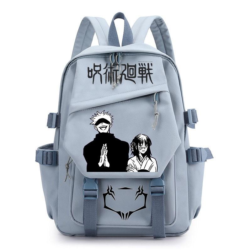 Anime Jujutsu Kaisen Iskolatáska Gyerekeknek Tinédzsereknek Diákoknak Nylon Kétvállú Táska USB Porttal Párnázott Pántokkal