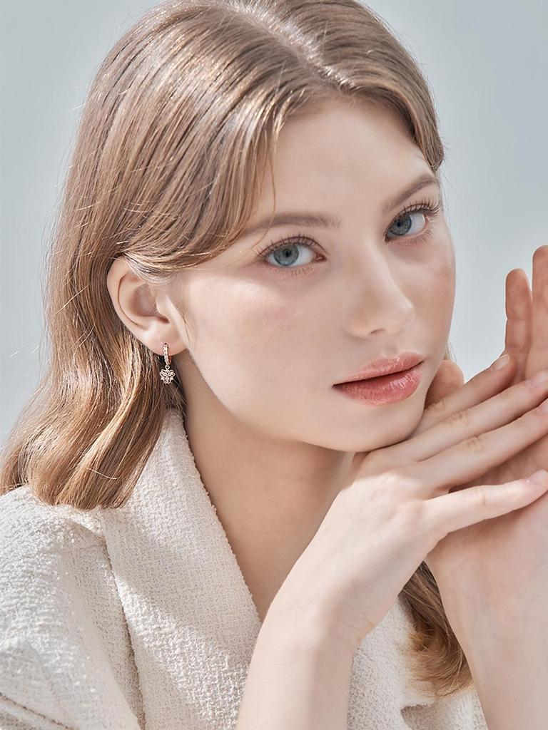 [ELLE Jewelry] 14K GF Flower Charm One-Touch Earrings ELGPEE536