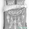 Dream Catcher Grey Feather Retro Art 3pcs Bedding Set For Bedroom Double Bed Home Textile Duvet Cover Quilt Cover Pillowcase