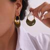 French Simple Retro Bag, Oil Dripping Ear Buckle, Fashionable New Titanium Steel Earrings, Personalized Design Earrings, Women