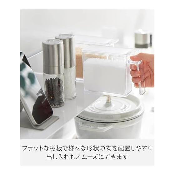 Yamazaki Jitsugyo 10410 Film Hook Kitchen Shelf Wide White Main Body: W50 x D15.1 x H10cm Tower Display Shelf Kitchen Rack Wall Shelf 10410