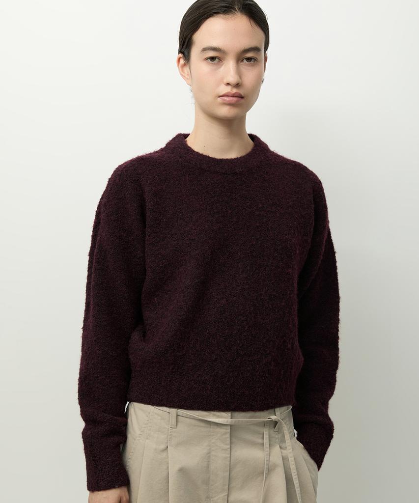 Leopeusaideuhwaiteulabel Boucle Crewneck Knit Burgundy