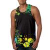 3D Printed Retro Striped Tank Tops For Men Color Block Pattern Tees Summer Loose Sports Street Round