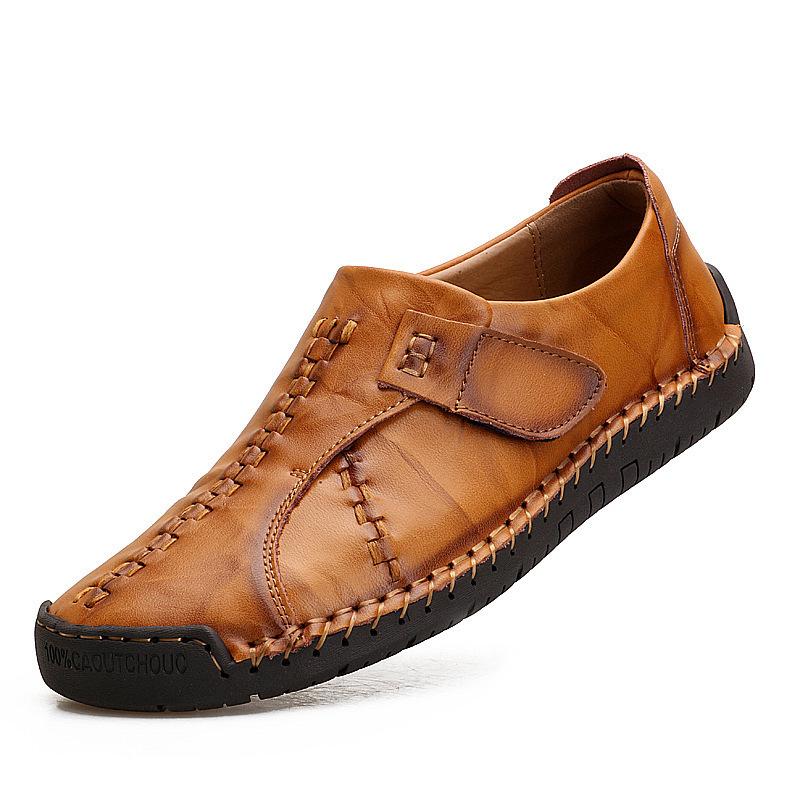 Neue Lederschuhe Herren Casual Atmungsaktiv Business Herren Doudou Schuhe Weiche Sohle Retro Handgefertigt Große Größe Lederschuhe Herren