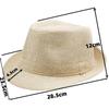 Retro Sommer Leinen Fedora Jazzhut mit Rollkrempe für Outdoor Sonnenschutz