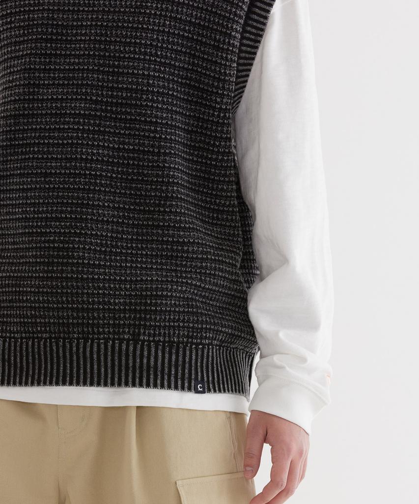 COVERNAT Stone Washed Knit Vest Charcoal