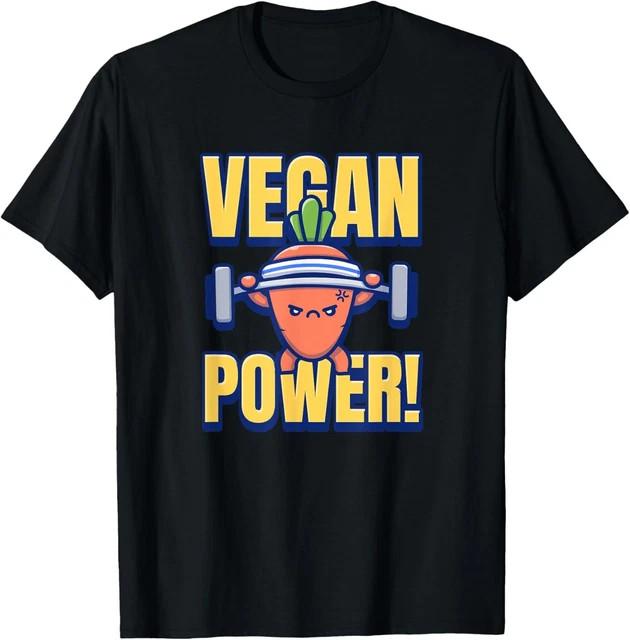Vegan Power Karotten Charakter Lustiger Humor T-Shirt Größe L & XL T-Shirt