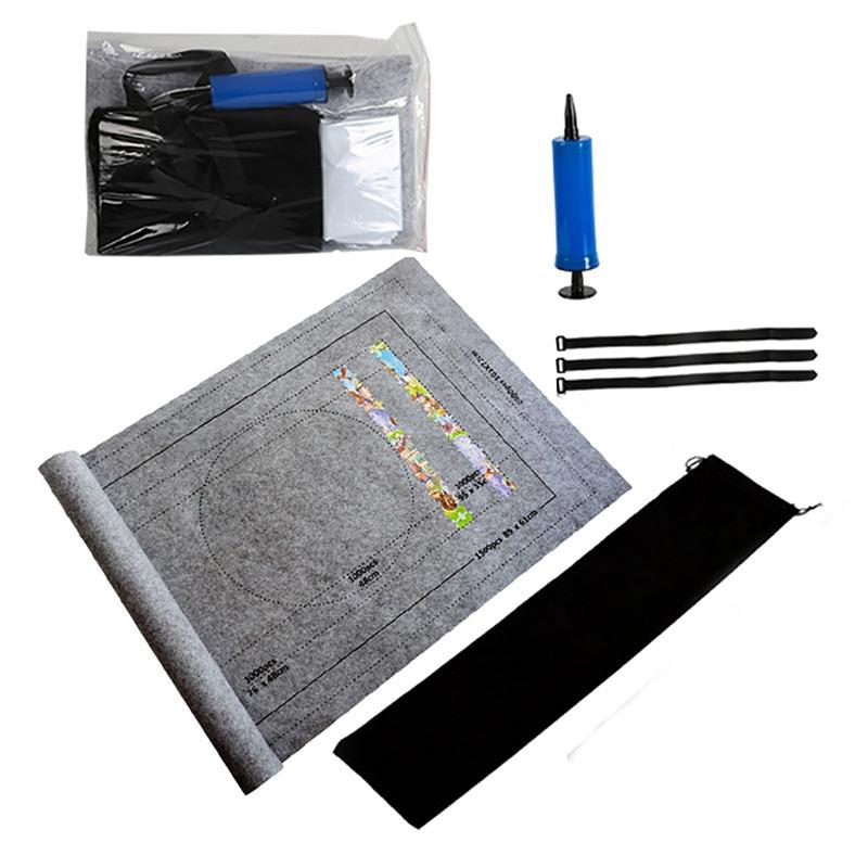 1/6pcs Portable Puzzle Roll-Up Mat - Inflatable Tube & Drawstring Bag, Fabric Keeper for 1500pcs, DIY Puzzle Organizer