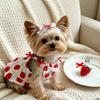 Pet Vest Small Dogs - Cute Strawberry Print Harness Style Yorkshire Terrier Teddy Bichon Frise