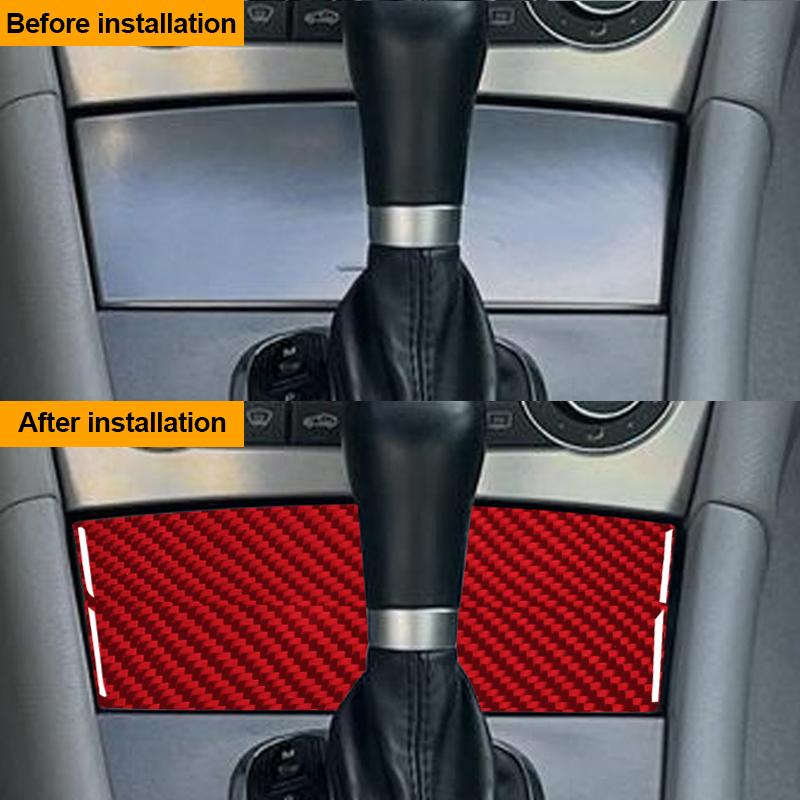 Real Carbon Fiber Car Central Control Storage Box Sticker For Mercedes Benz C Class W203 2005-2007 Car Interior Accessories