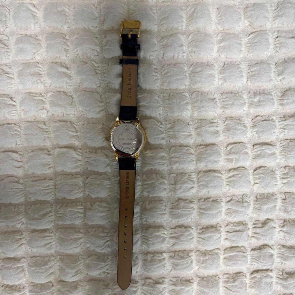 Used STAR JEWELRY Watch 2014 Christmas Limited Navy Gold