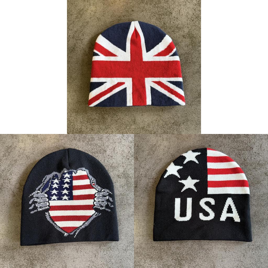 USA Flagge Strickmütze mit Wärme für Winter Outdoor Schneesport Männer Frauen