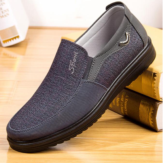 Canvas Skor Herr Klassiska Loafers Herr Casual Skor Andningsbara Promenad Flats Herrskor Sneakers Plus Storlek