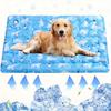 Blue White Polar Bear Pattern Cooling Pad Suitable Dogs and Cats Easy To Clean Indoor and Outdoor Keep Pets Cool Rectangular Design