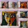 Klassische Kunst Picasso Kissenbezug Natürlicher Leinen Kissenbezug Doppelseitiger Druck Dekorative Sofakissenbezug Heimdeko Geschenk