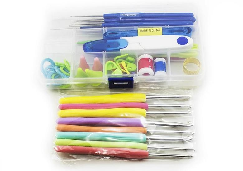 Soft Handle Crochet Tool Set - Silicone Candy Knitting Needles & Handmade Tools for Bags and Sweaters