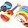 Hand-Painted 21-Inch Cartoon Ukulele for Beginners - Playable Student Instrument