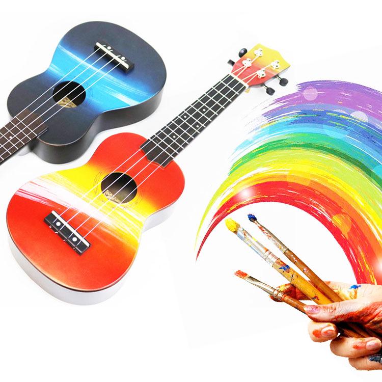 Hand-Painted 21-Inch Cartoon Ukulele for Beginners - Playable Student Instrument