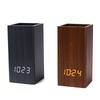 Creative L Pen Holder Alarm Clock Electronic Digital Clock Office Stationery Pen Holder Table Wooden Clock Multifunctional Wooden Clock