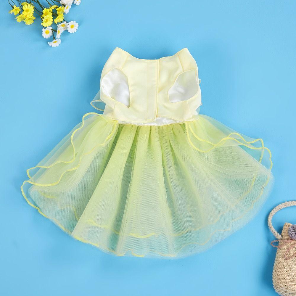 Organza Princess Dress Big Bow Pet Skirt Fairy Dress Puppy Skirt Photograph Prop