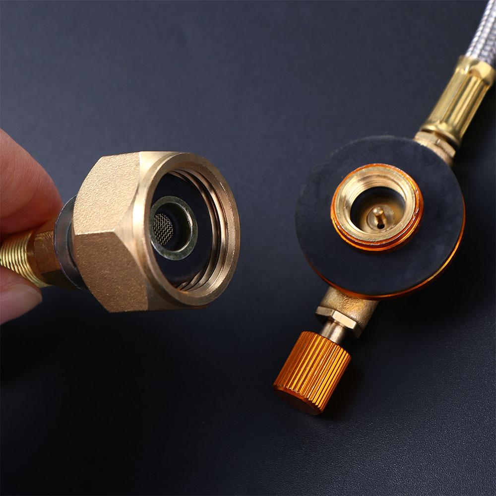 Equipment Gas Charging Valve Flat Cylinder Tank Gas Stove Coupler Container Adapter Stove Metal Tube Propane Refill Adapter