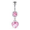 Stainless Steel Pink Dot Drill Navel Ring Nail Butterfly Zircon Simple Navel Buckle Piercing Ornament