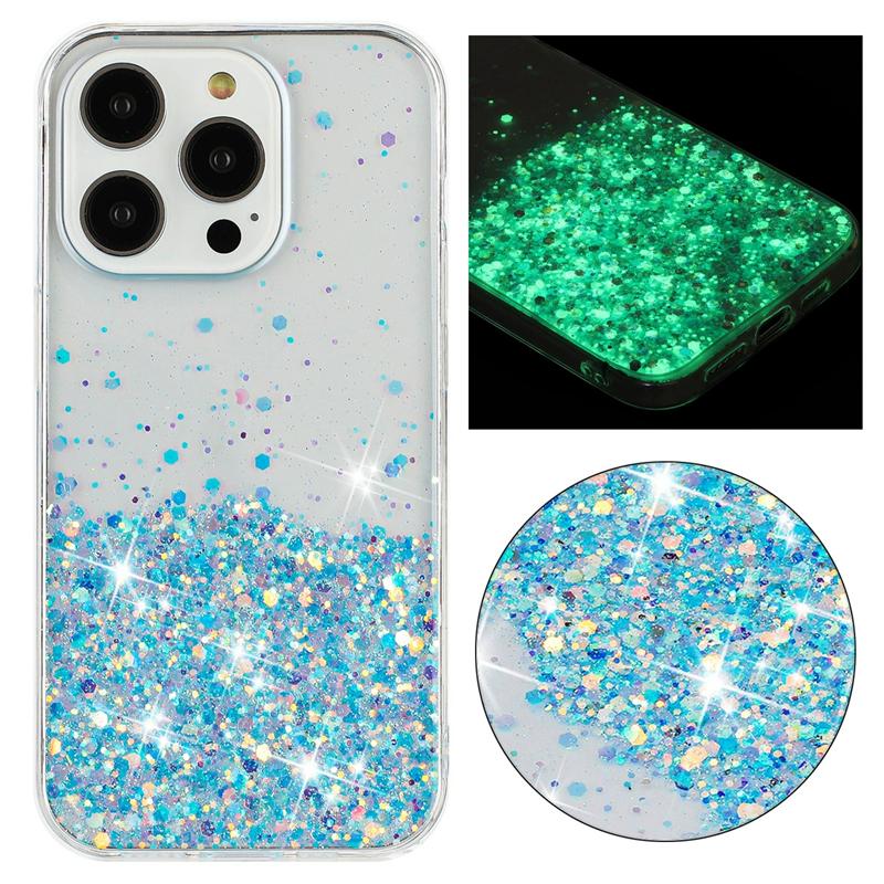 Glitzernde Nacht leuchtende TPU-Hülle für iPhone Air 17 16 15 13 12 11 Pro Max 14 Plus 17Pro 16Pro I Phone Flüssiger Treibsand Deckel