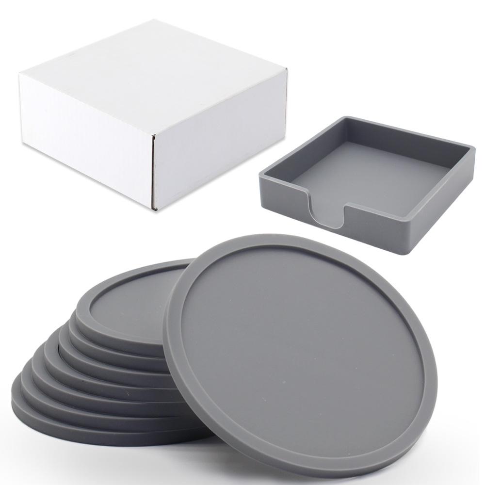 Round Silicone Coaster Set - 10cm Heat Insulation Pads for Tea and Coffee Cups