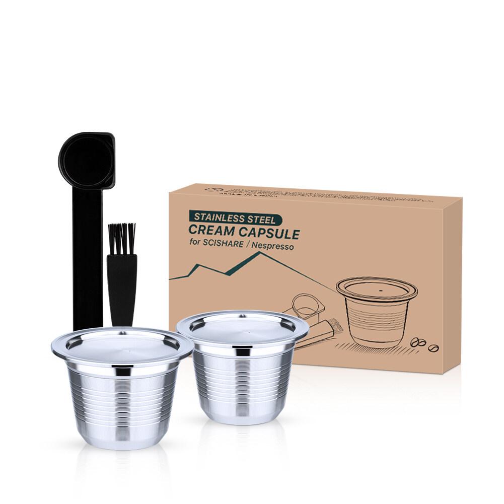 i Cafilas [HLB06] Reusable Coffee Capsule Stainless Steel Coffee Filters Refillable Crema Maker Pods Tamper for Nespresso Machine Xiaomi S1201