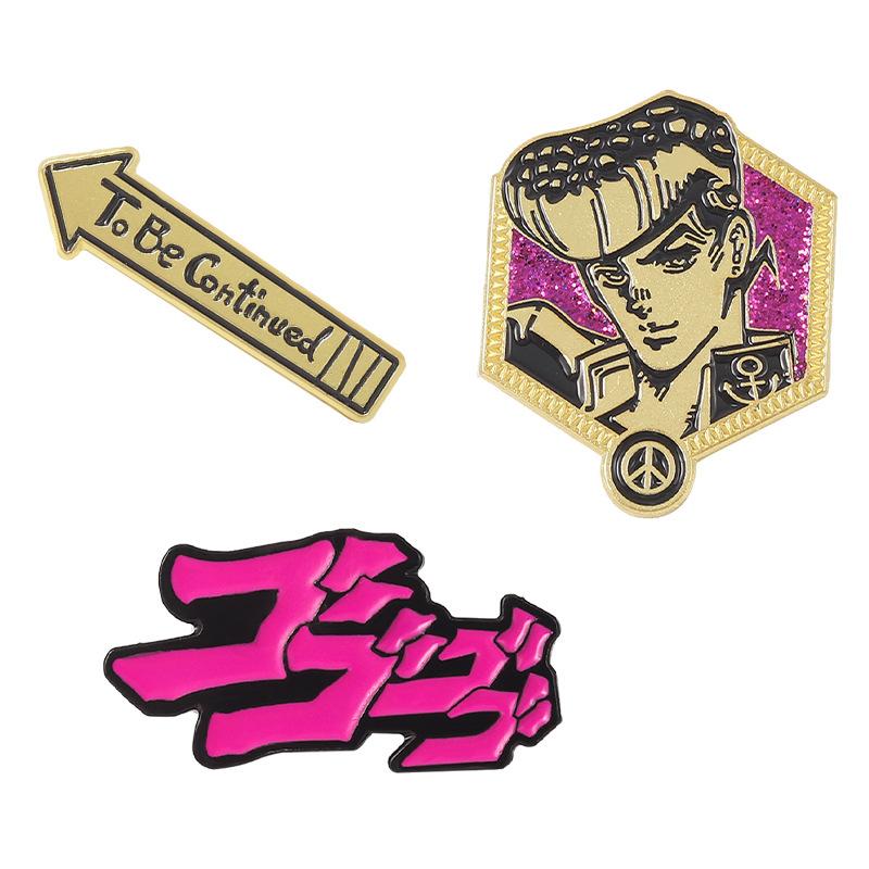 Jojo Brooch Anime Pin Vibrant Metal Badge Unique Cartoon Design For Fashion Lovers