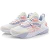 Li Ning Fire Cushioning Slip Resistant Abrasion Resistant Low top Sports Casual Shoes Women's White Pink AGLQ058-2