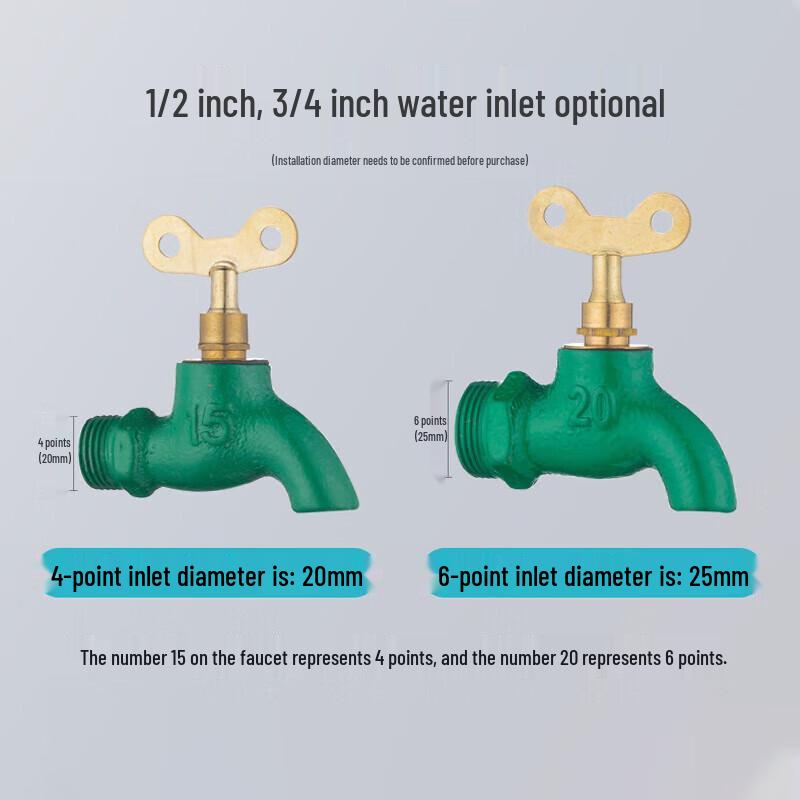 Vintage Cast Iron Single Cold Water Faucet with Lock