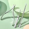 Stainless Steel Manicure Set: 3-Piece Dead Skin Scissors, Double-Headed Pusher, and Nail Clipper