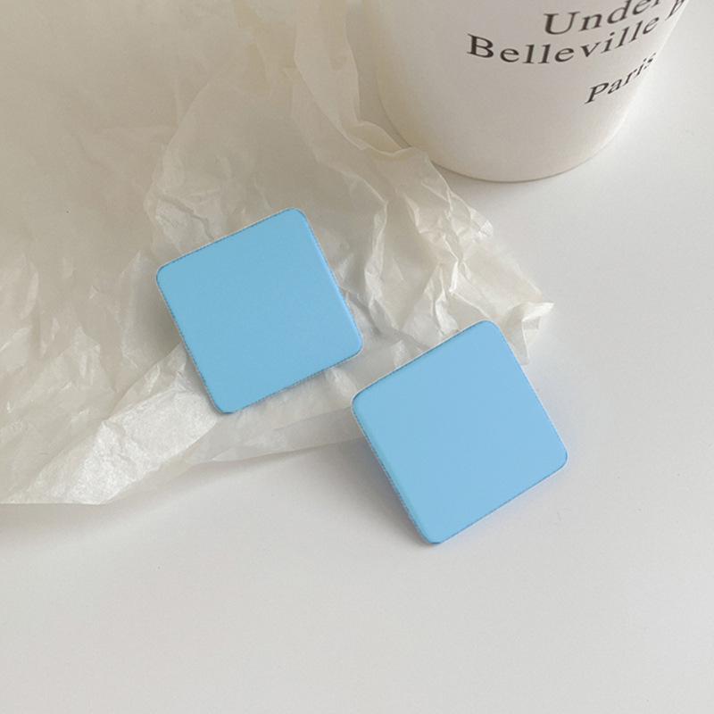 Trendy Geometric Frosted Candy Color Acrylic Earrings