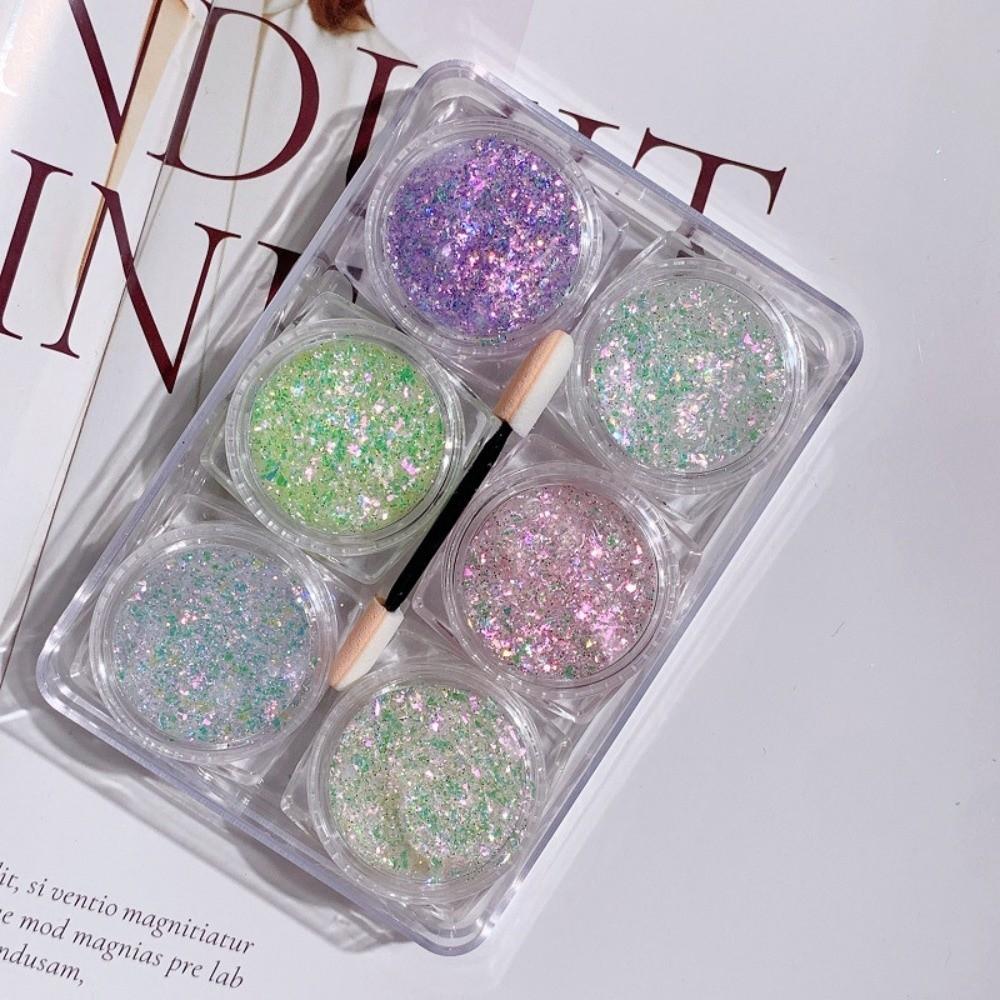 

6Pcs/Set Festival Glitter Body Nail Glitter Gel Eyeshadow Sequin Party Makeup 15