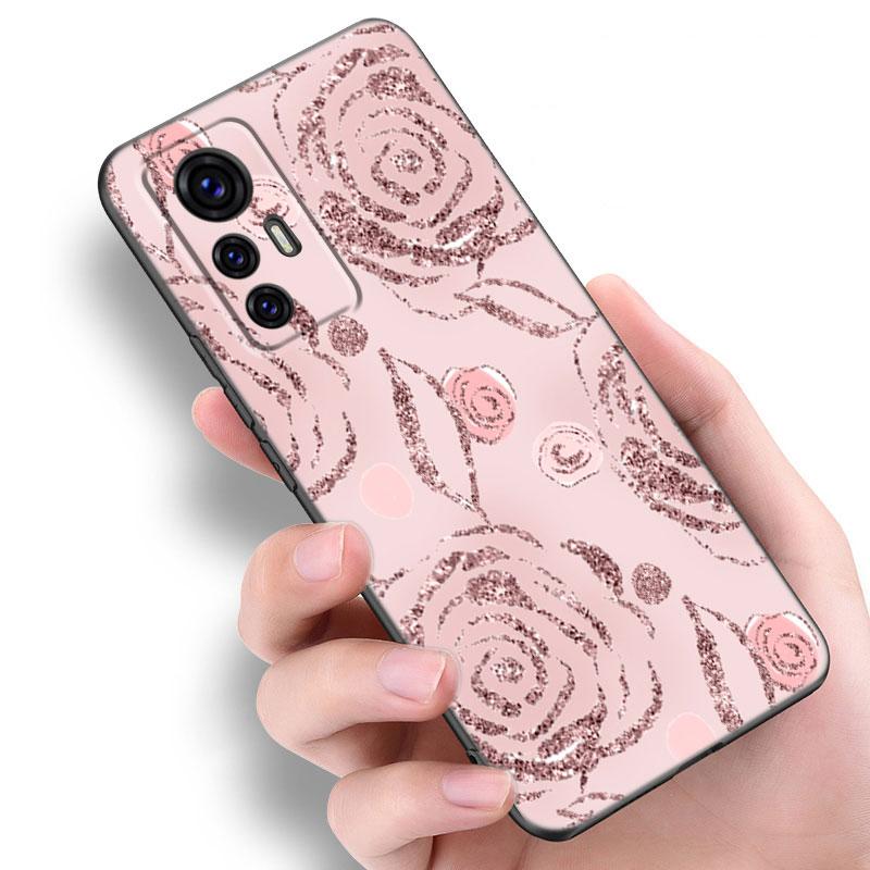 Beautiful Rose Bling Picture Phone Case For Xiaomi Mi A2 8 9 SE Note 10 10T 11 12 Lite 9T 11T 12S 12T Pro A3 6X 12X Black Cover