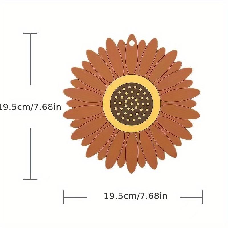 1pc Cute Sunflower Heat-Resistant Mat for Kitchen & Dining, High-Temperature Resistant Coaster Pad, PVC Burn Protection Table Mat