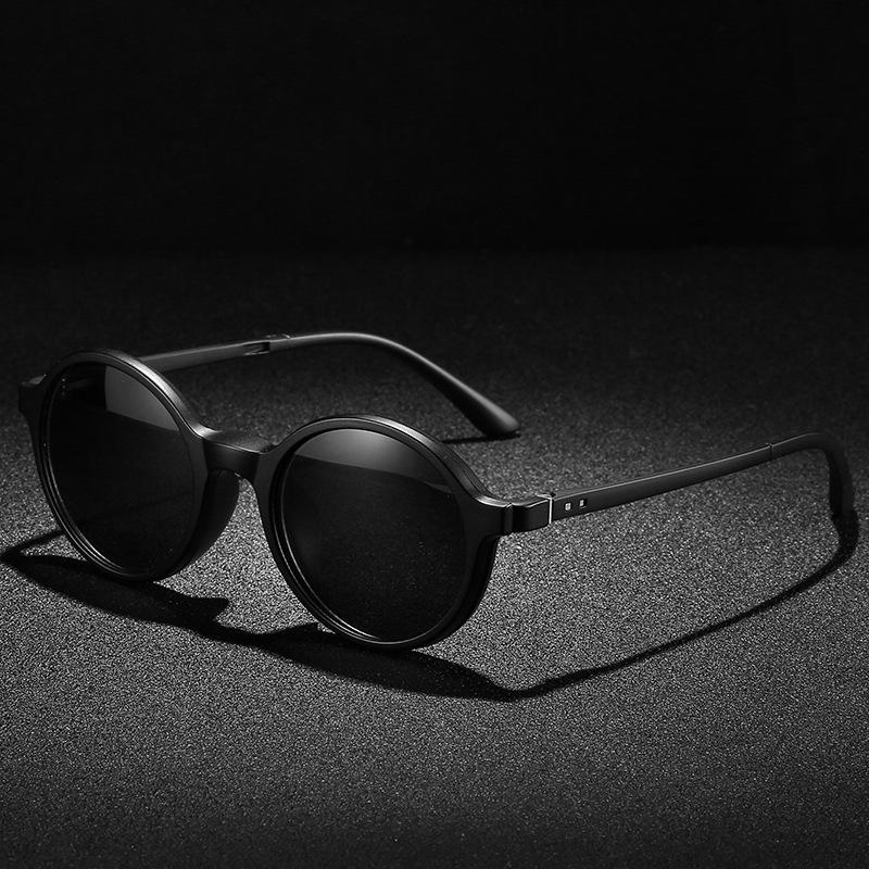 Round Frame Fashion Sunglasses Magnetic Suction A Variety Clip Sets Mirror Night Vision Goggles Men