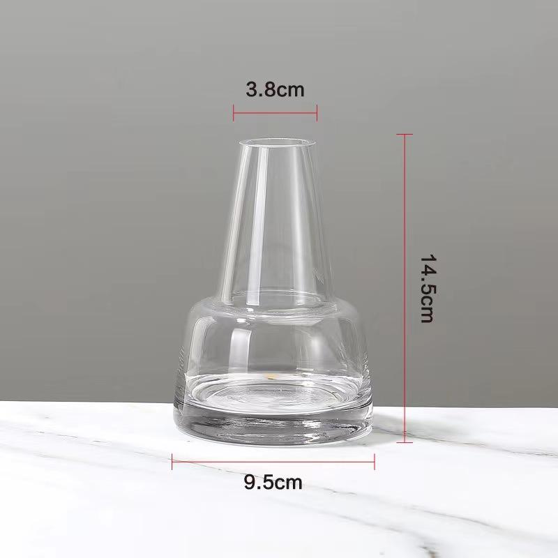 

European Style Grey Glass Vase for Office Desk Dry Flower Hydroponic Home Decor Handmade